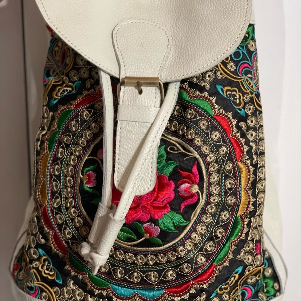 Colorful Embroidered Bag Small Backpack Purse